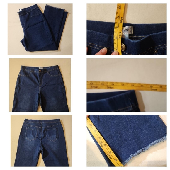 Just Be Cropped Blue Jeans Size Large 3 Pairs - Picture 4 of 8